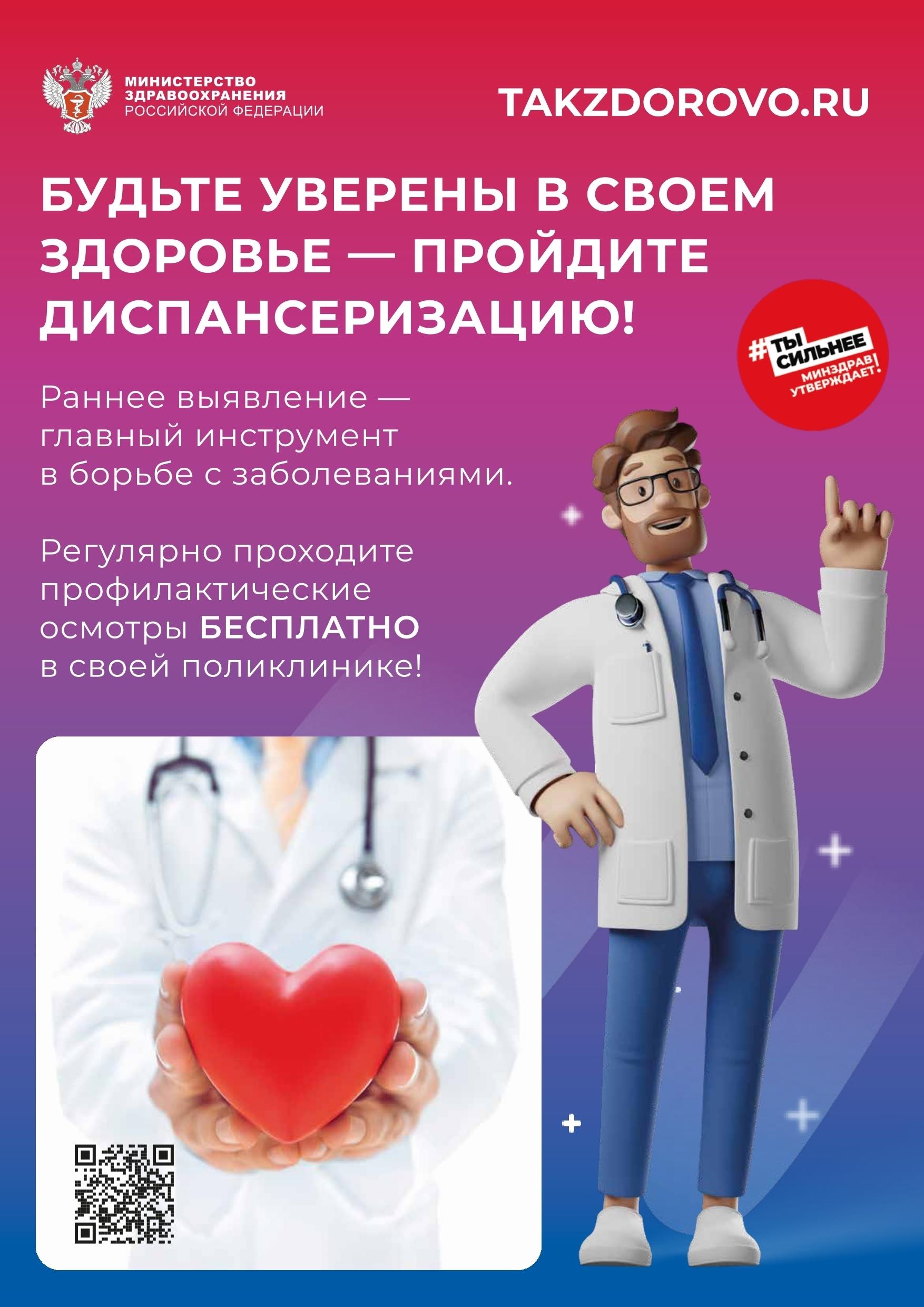 Всё, что выявляется на ранней стадии во время диспансеризации, излечимо или контролируемо