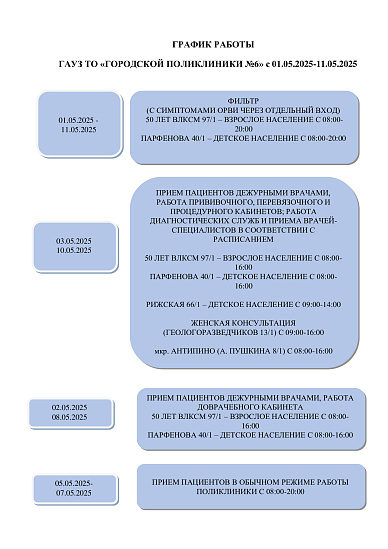 График работы с 01.05.2025-11.05.2025